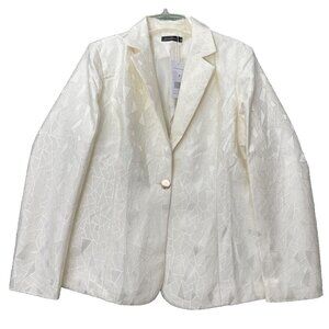 NWT Beninos Lightweight Office Work Suit Jacket Blazer White Cream Size XL